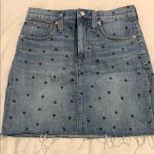 Denim Skirt With Hearts